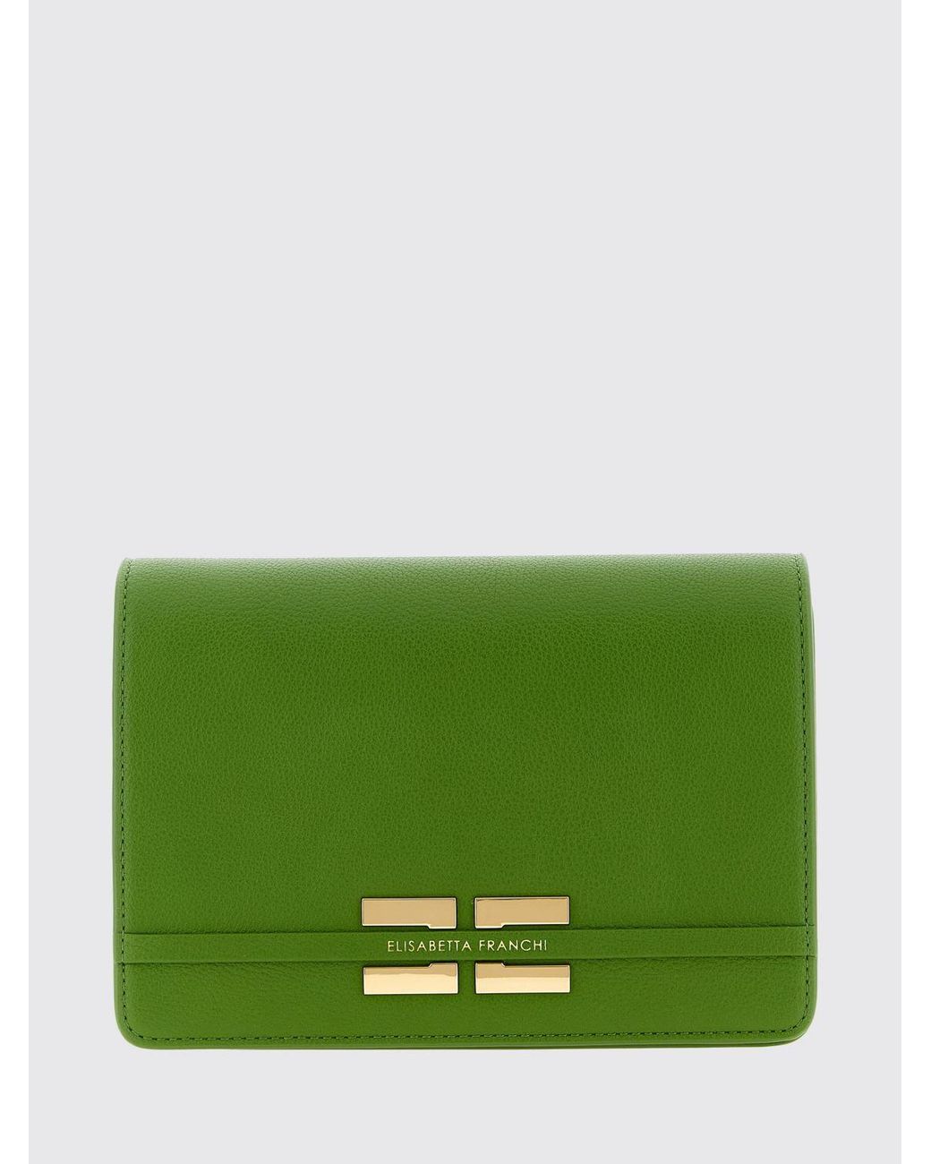 Elisabetta Franchi Green Faux Leather Shoulder Bag