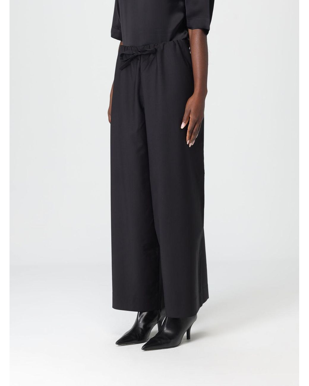 Totême  Black Wool Drawstring Trousers
