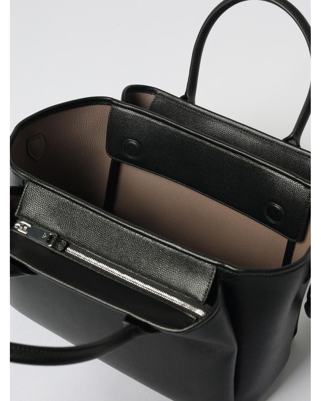Emporio Armani Black Grained Faux Leather Bag