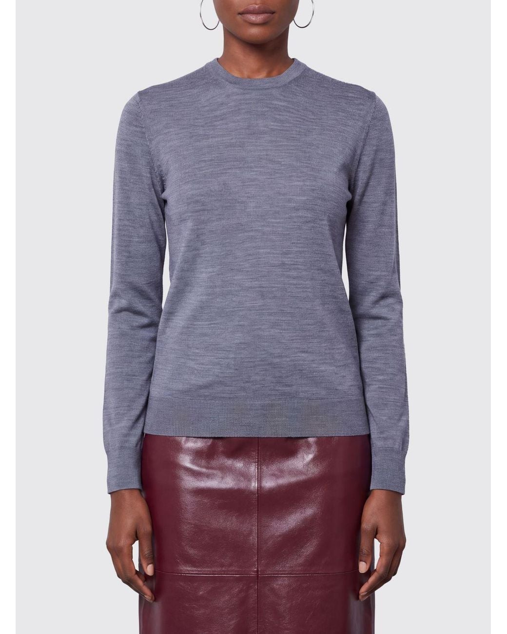 Mrz Blue Ribbed-Trim Virgin Wool Crewneck Jumper