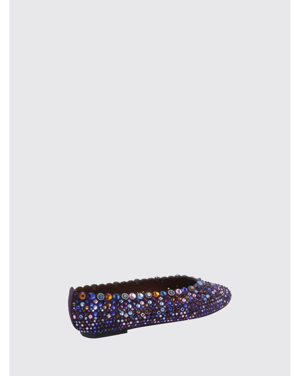 Kurt Geiger White Crystal-Embroidered Leather Ballet Flats