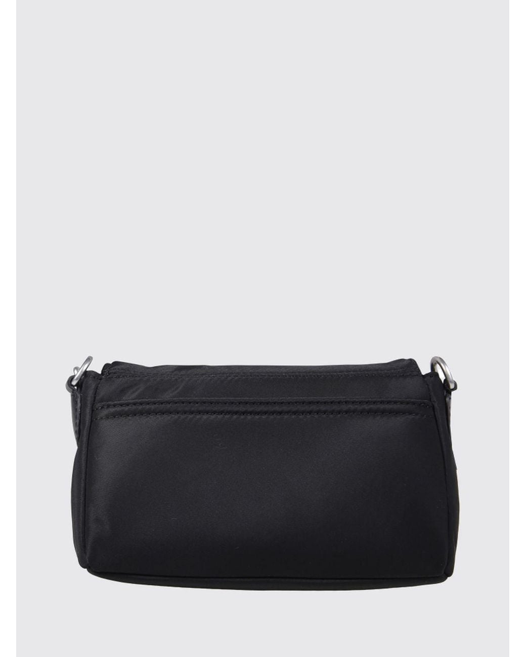AMI Black Nylon Crossbody Bag With Flap And Tone-On-Tone Logo for men