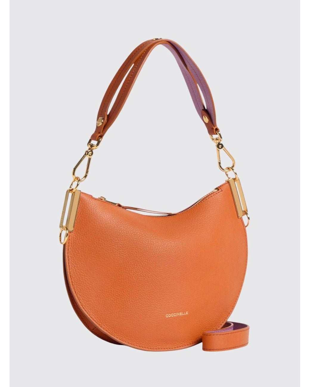 Coccinelle Orange Sunup Grained Leather Bag