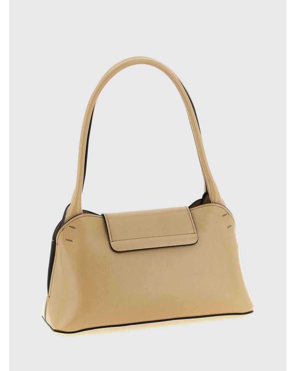 Versace Natural Vivian Calfskin Leather Shoulder Bag With Medusa Logo