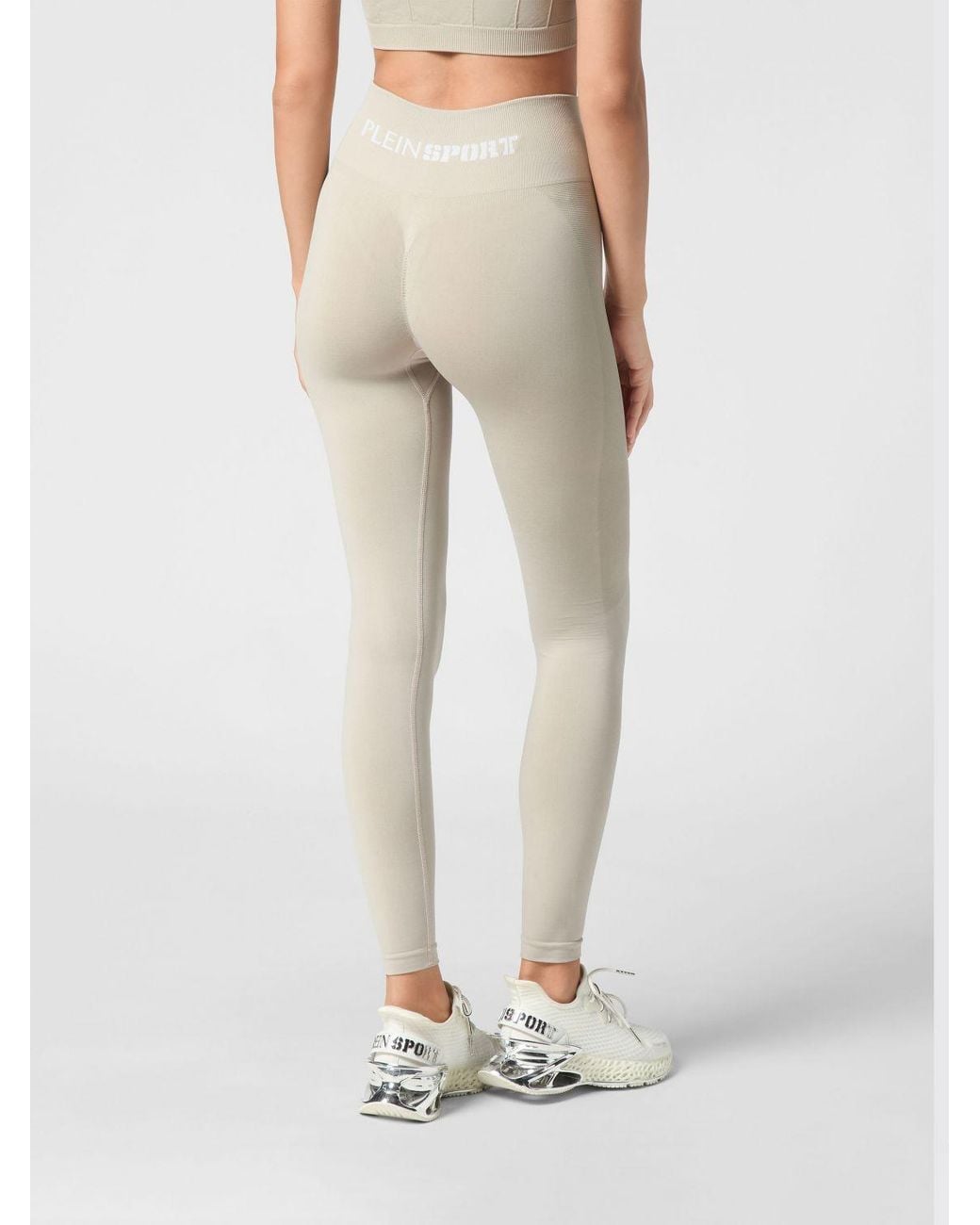 Philipp Plein Natural Technical Stretch Fabric Leggings