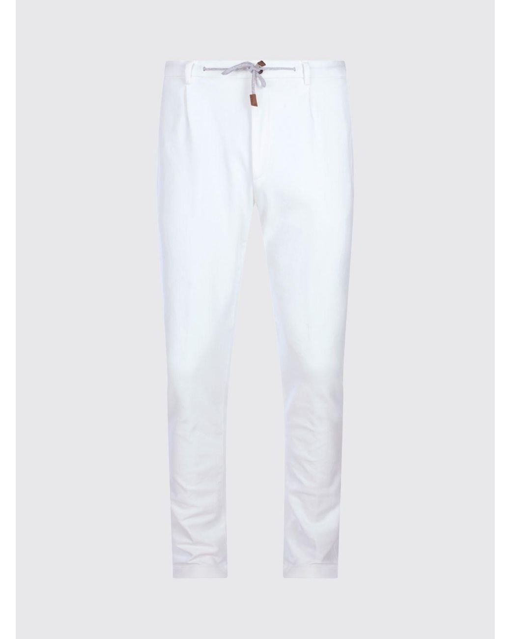 Eleventy White Slim Fit Trousers for men