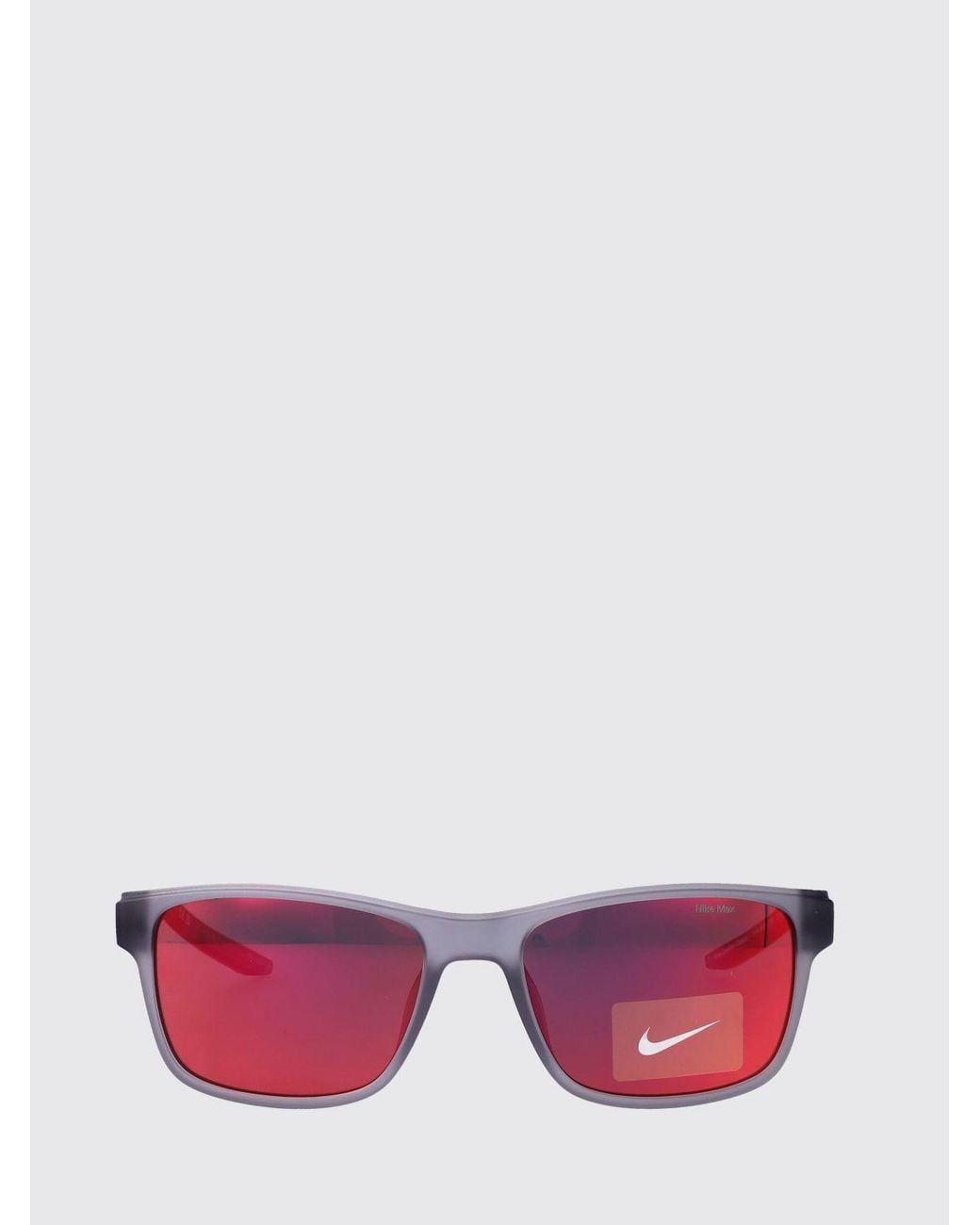 Nike Pink Sporty Square Frame Acetate Sunglasses With Swoosh Logo for men