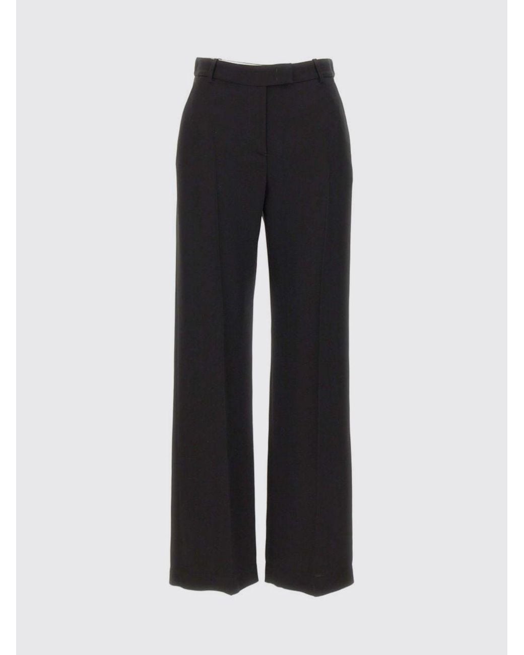 Eleventy Blue High-Waisted Tailored Wool Wide-Leg Trousers