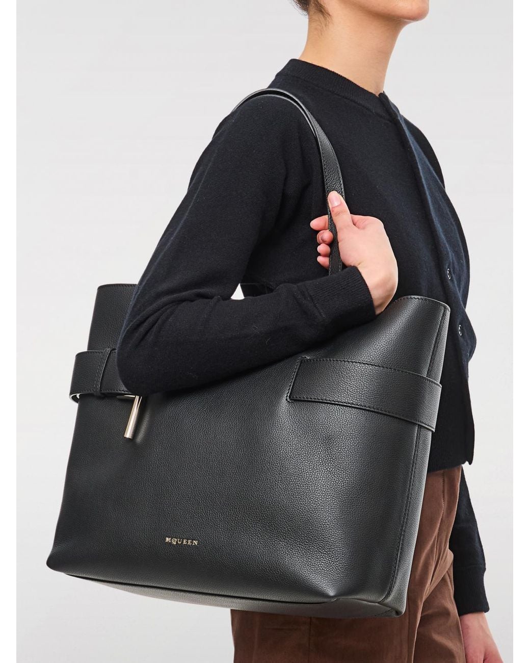 McQueen Black Shoulder Bag