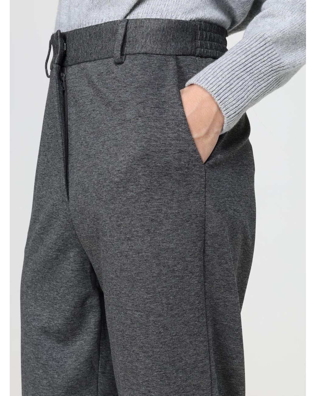 Liviana Conti Gray Danny High-Waisted Cropped Crêpe Trousers With Slant Pockets