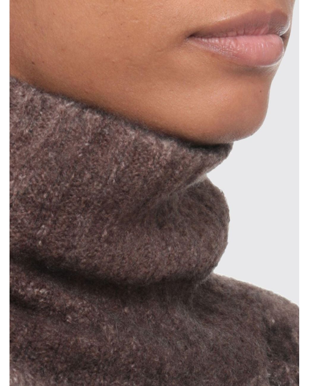 Avant Toi Brown Animal Print Turtleneck Sweater