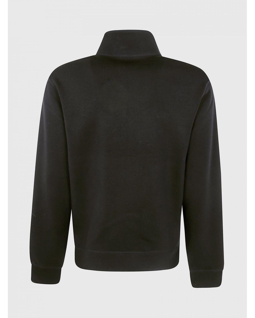 Emporio Armani Black High Neck Zip-Up Sweatshirt for men