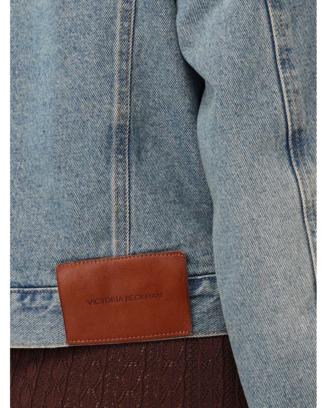 Victoria Beckham Blue Cropped Denim Jacket