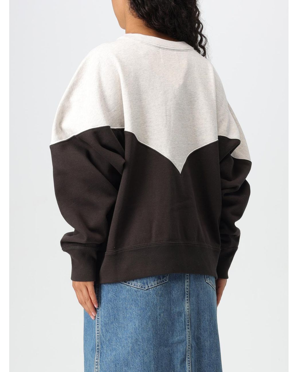 Isabel Marant White "houston" Bicolour Sweatshirt