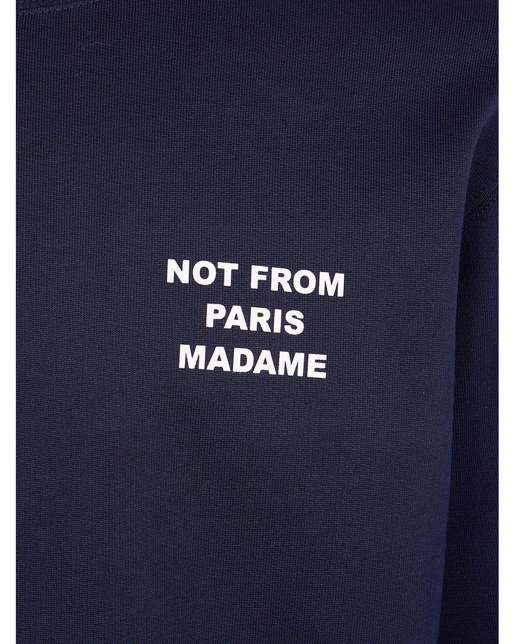 Drole de Monsieur Blue Crewneck Cotton Sweatshirt With Slogan Print for men