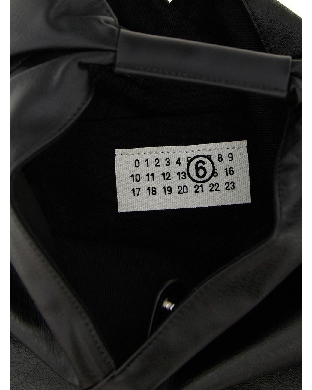 MM6 by Maison Margiela Black Japanese Faux-Leather Handbag With Iconic Stitching