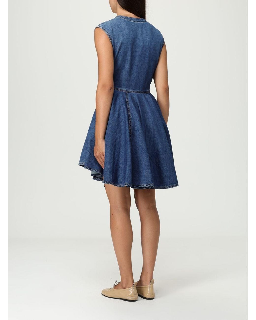 Alaïa Blue Wrap Denim Dress