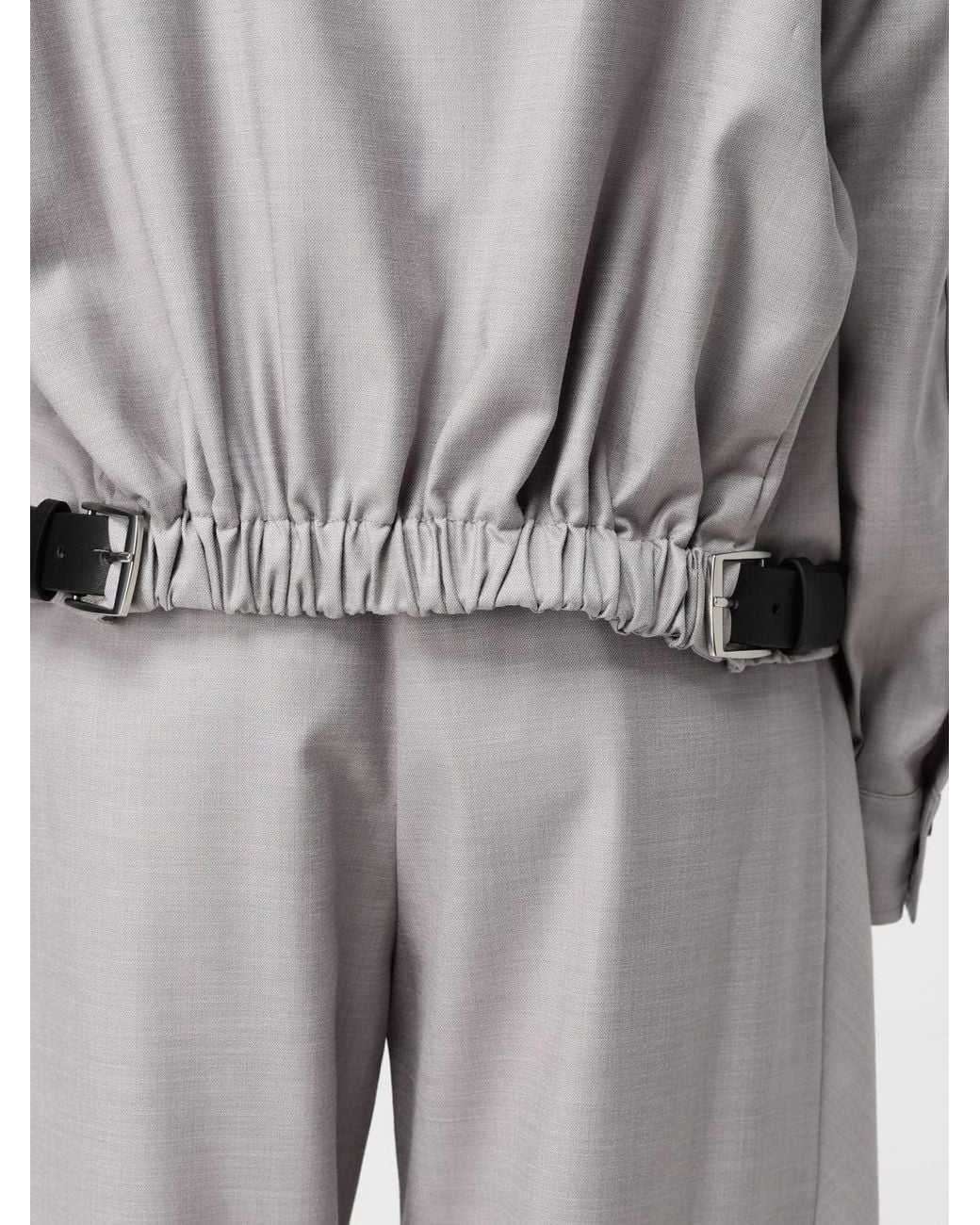 MEIMEIJ Gray Relaxed Fit Viscose Shirt With Dropped Shoulders