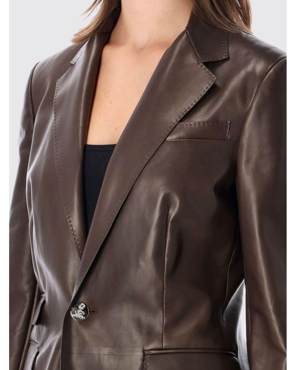 Ralph Lauren Gray Single-Breasted Cropped Blazer