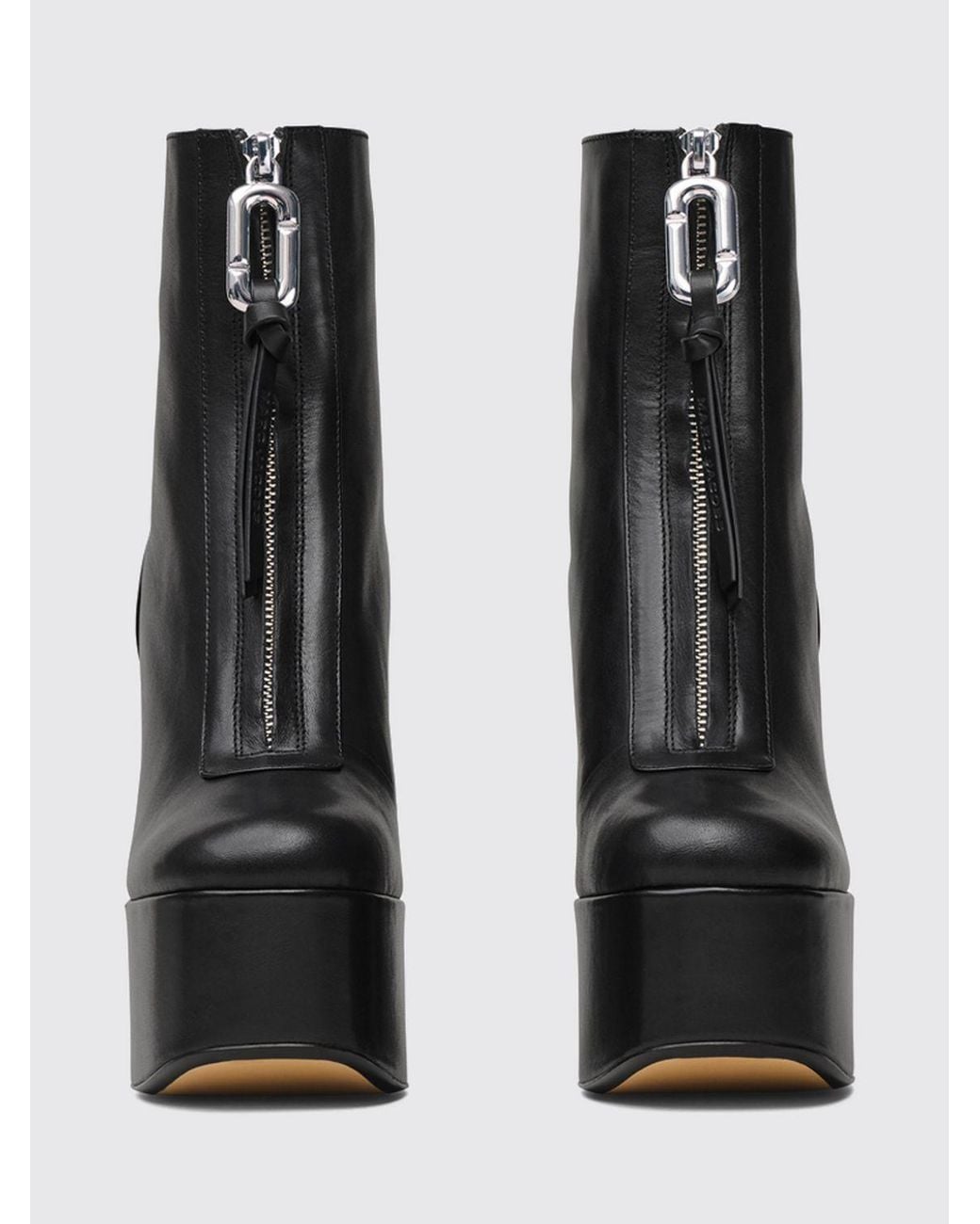 Marc Jacobs Black The Gigi Leather Platform Ankle Boots With High Heel