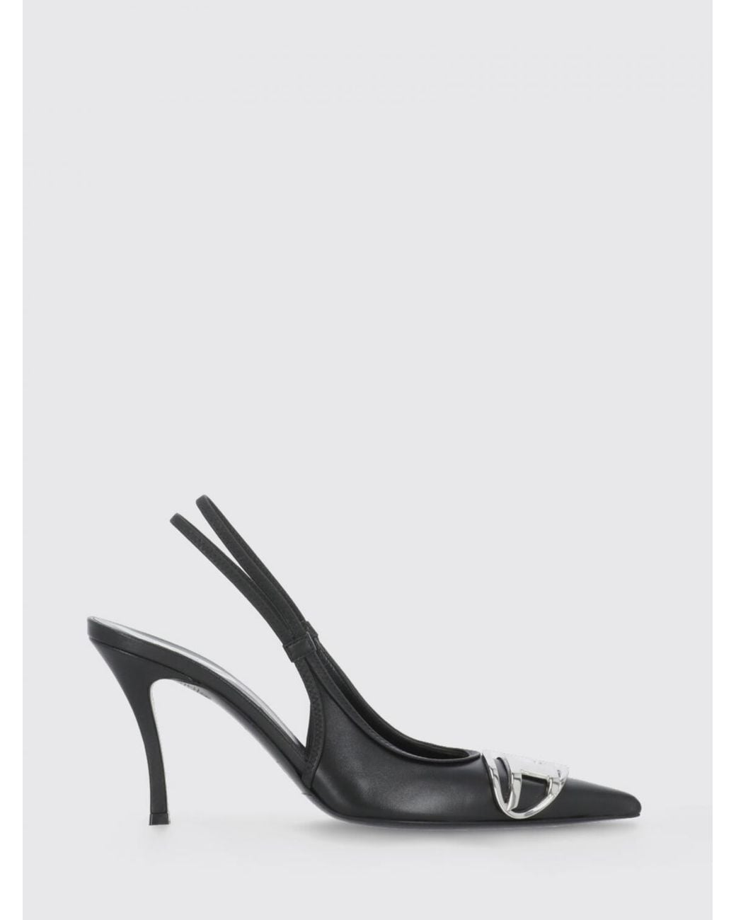 DIESEL White D-Venus Leather Slingback