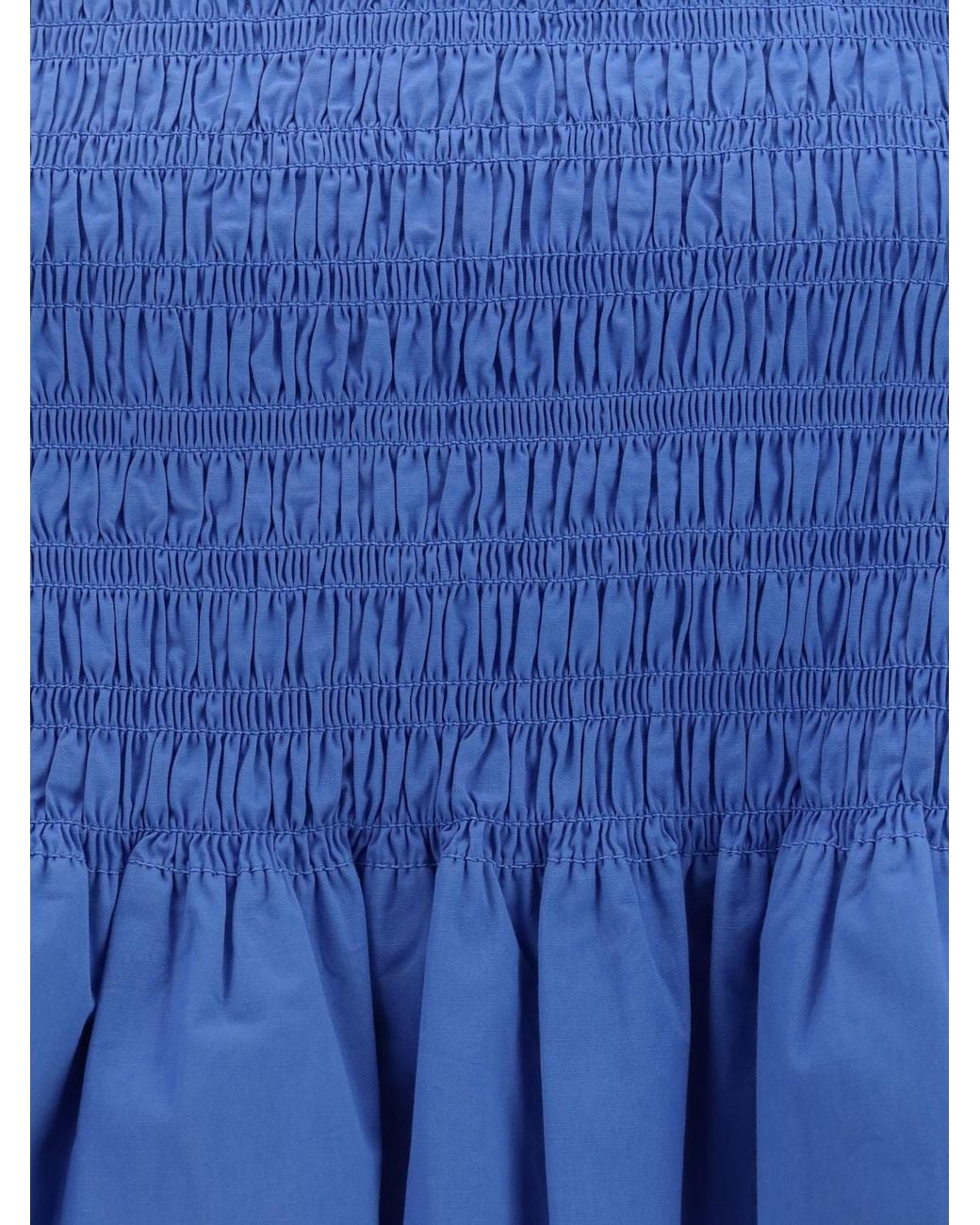 Ganni Blue Sleeveless Ruched Top