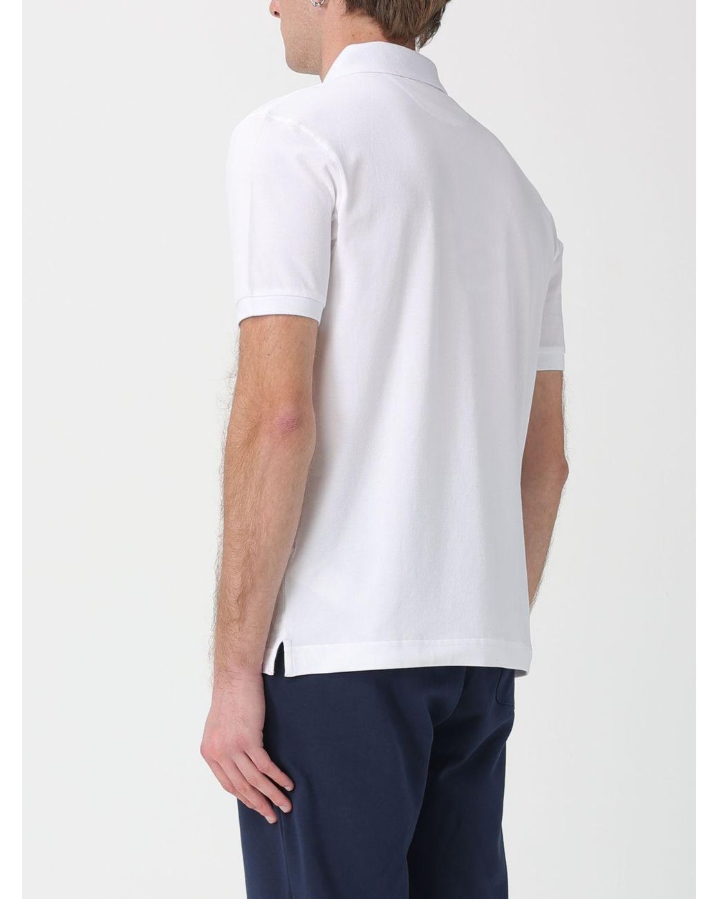 La Martina White Cotton Polo Shirt With Logo for men