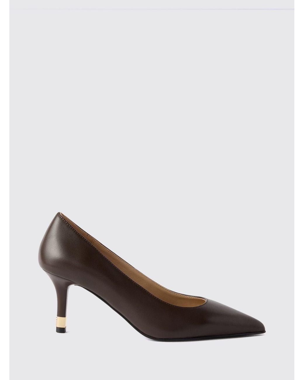Furla Brown Aria Smooth Leather Pumps With A Mid-Stiletto Heel And Almond Toe