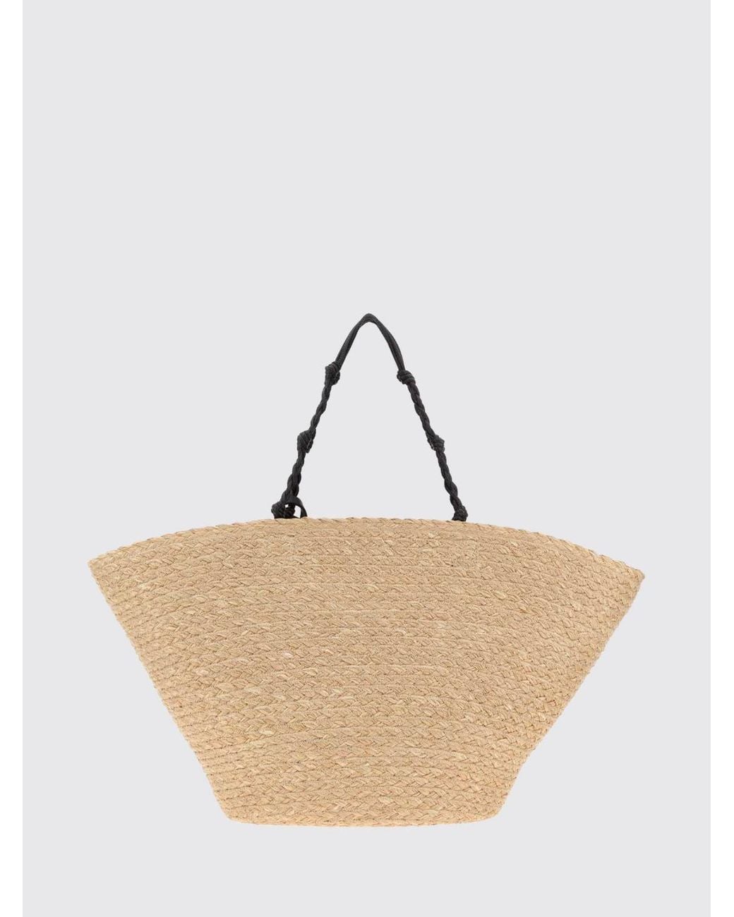 Jil Sander Natural Large Tangle Raffia Tote Bag With Braided Handle