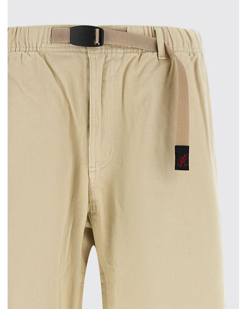 Gramicci Natural Wide Leg Cotton Trousers With Elasticated Drawstring Waist for men