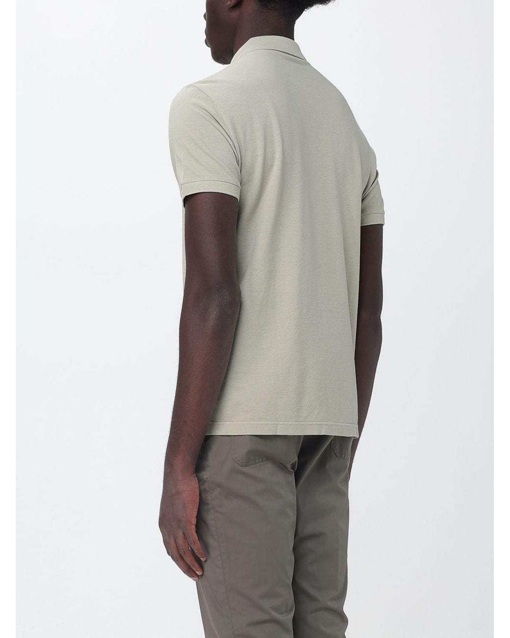 Brooksfield Gray Basic Cotton Polo Shirt With Logo for men