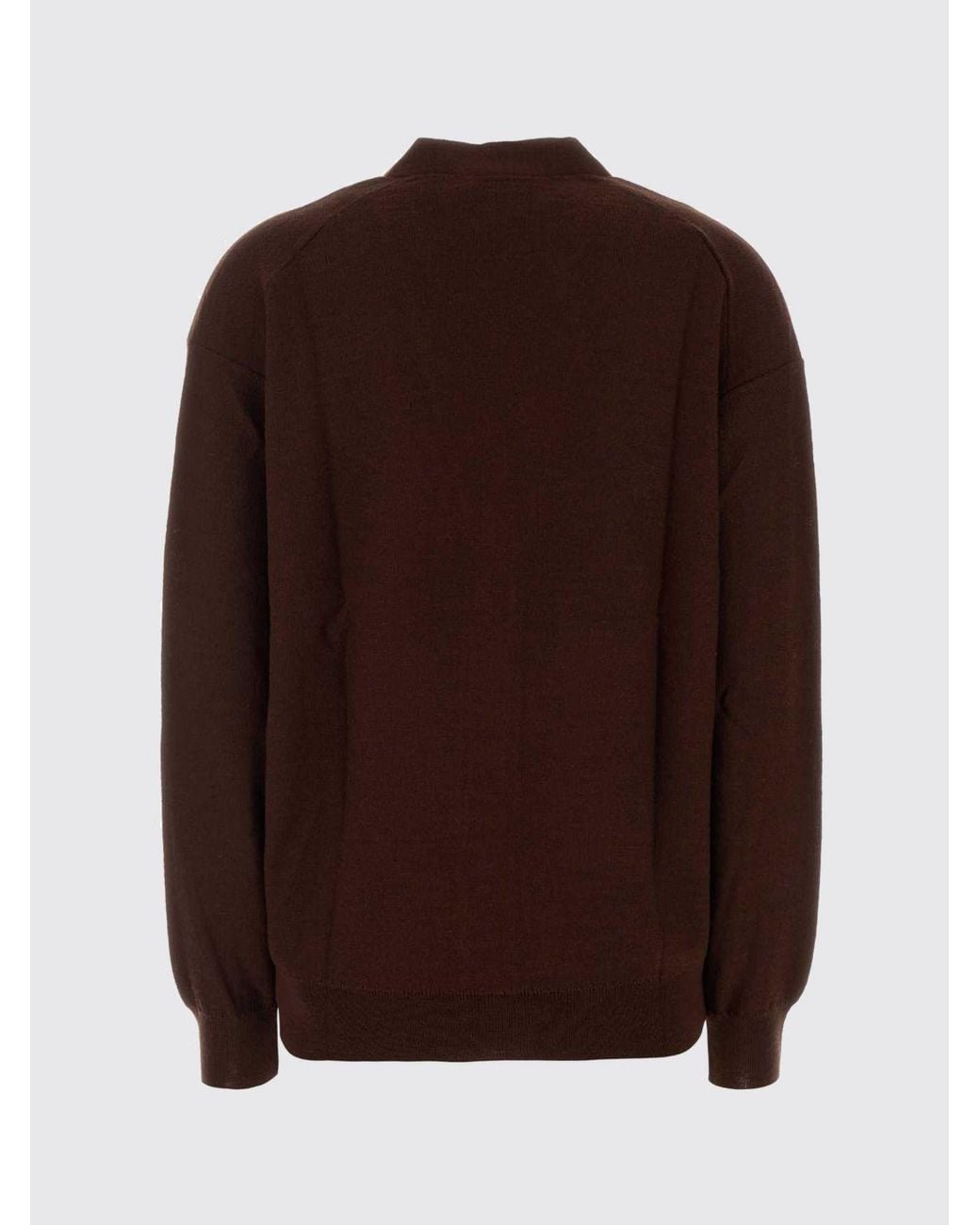 Lemaire Red Relaxed Fit Wool Blend V-Neck Cardigan With Buttons