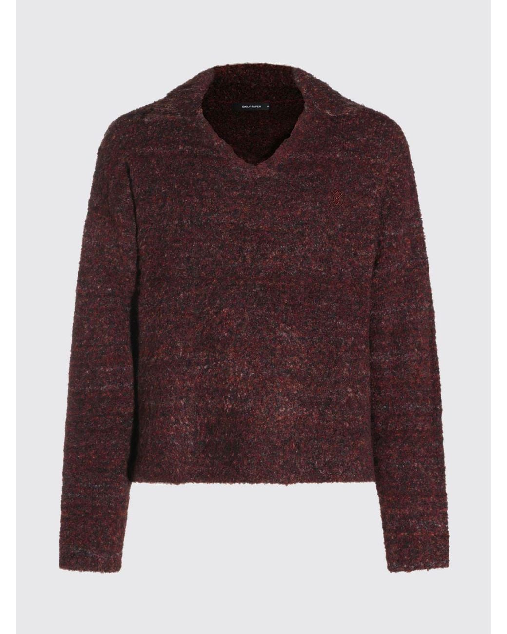 Daily Paper Red V-Neck Wool-Blend Jumper With Long Sleeves for men