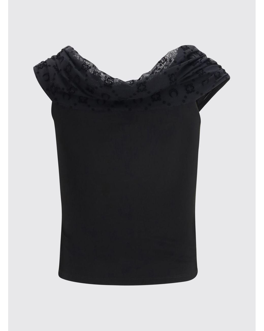 MARINE SERRE Black Viscose Blend Top