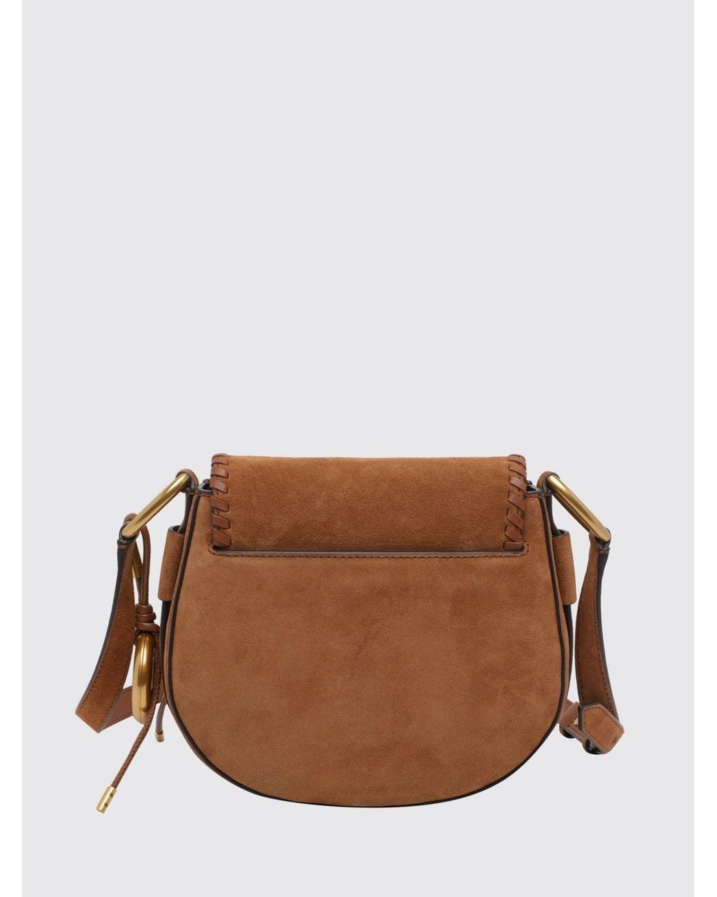 Michael Kors Brown Suede Crossbody Bag With Flap And Mk Logo