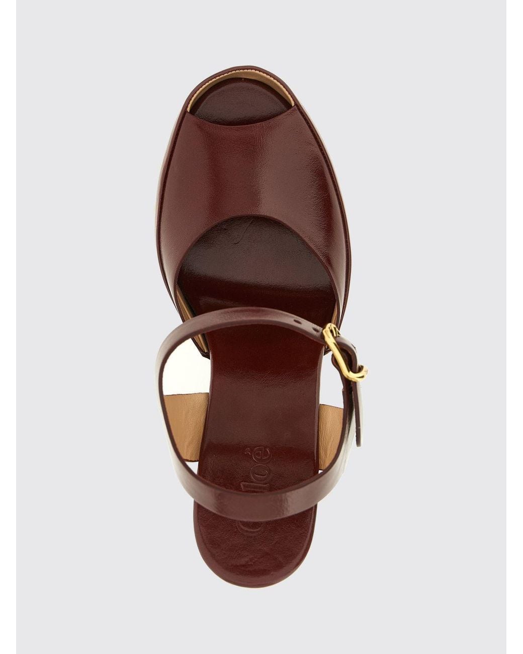 Chloé Brown ChloÉ Meret High-Heel Calfskin Leather Sandals With Platform And Strap