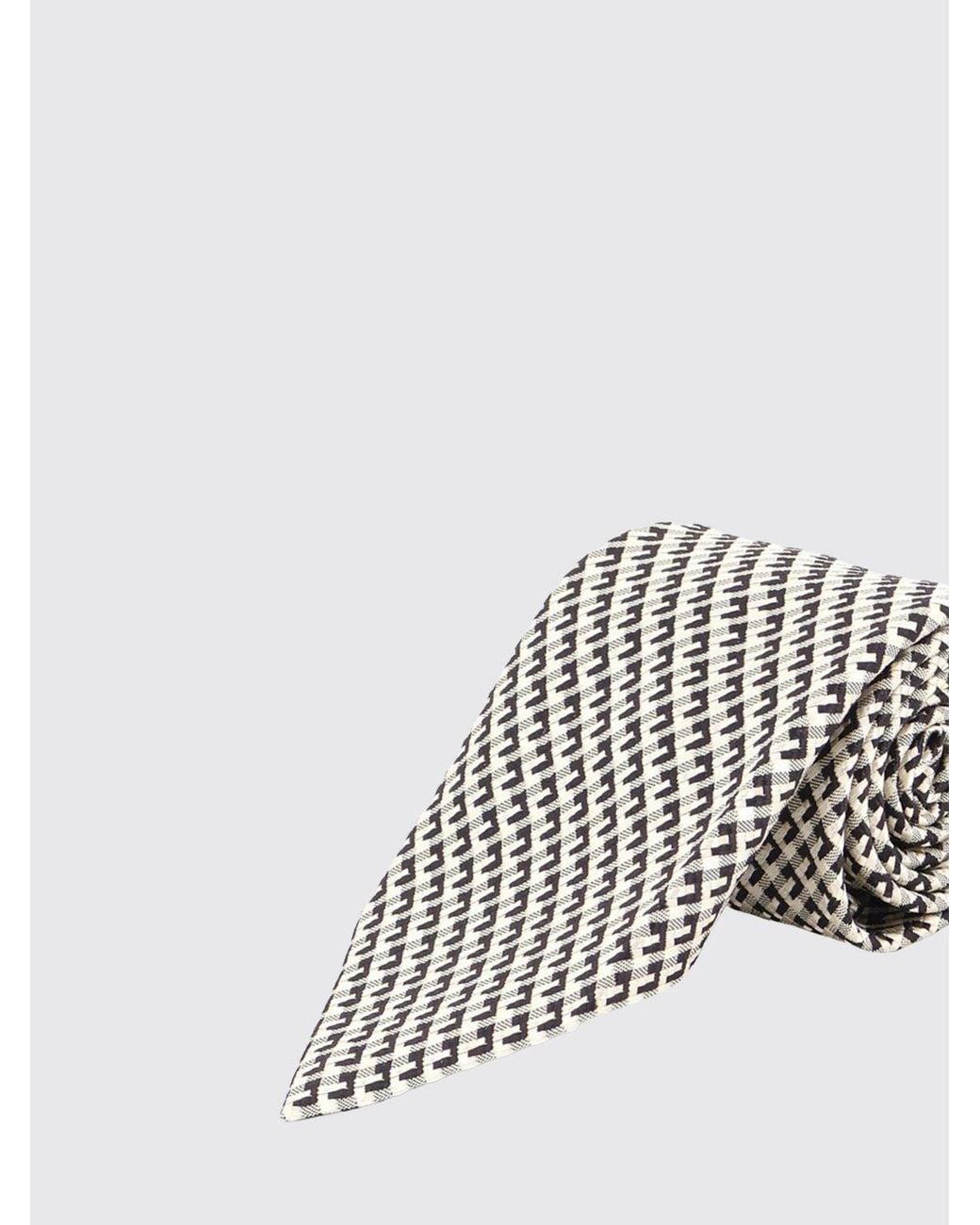 Tom Ford White All-Over Graphic Print Pure Silk Tie for men