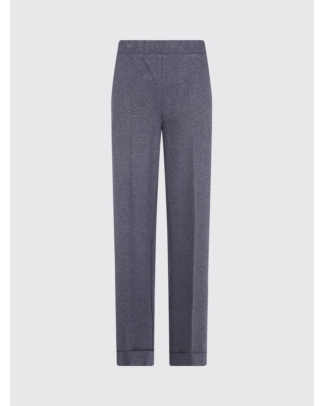 Semicouture Blue Cropped Slim Fit Trousers