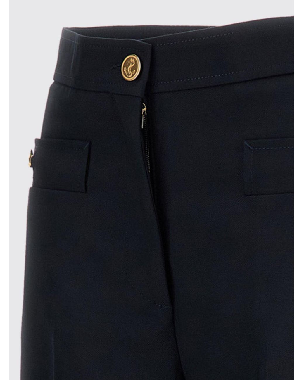 Thom Browne Blue High-Waisted Wide-Leg Cropped Trousers