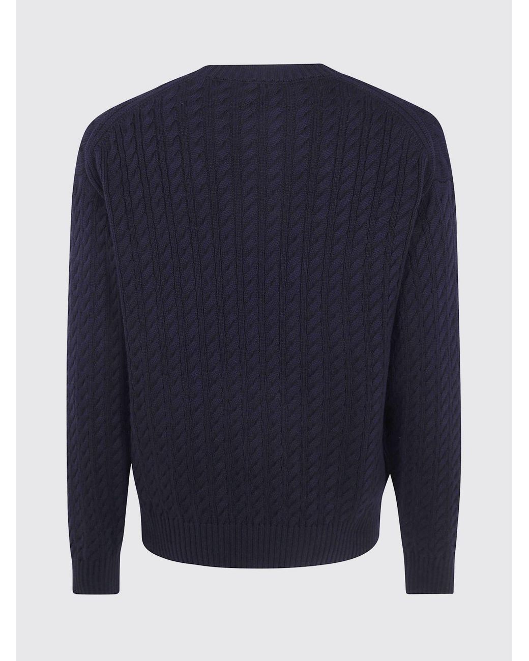 Pull Ras Du Cou En Mélange De Coton Et Laine Avec Logo Brodé KENZO pour homme en coloris Blue