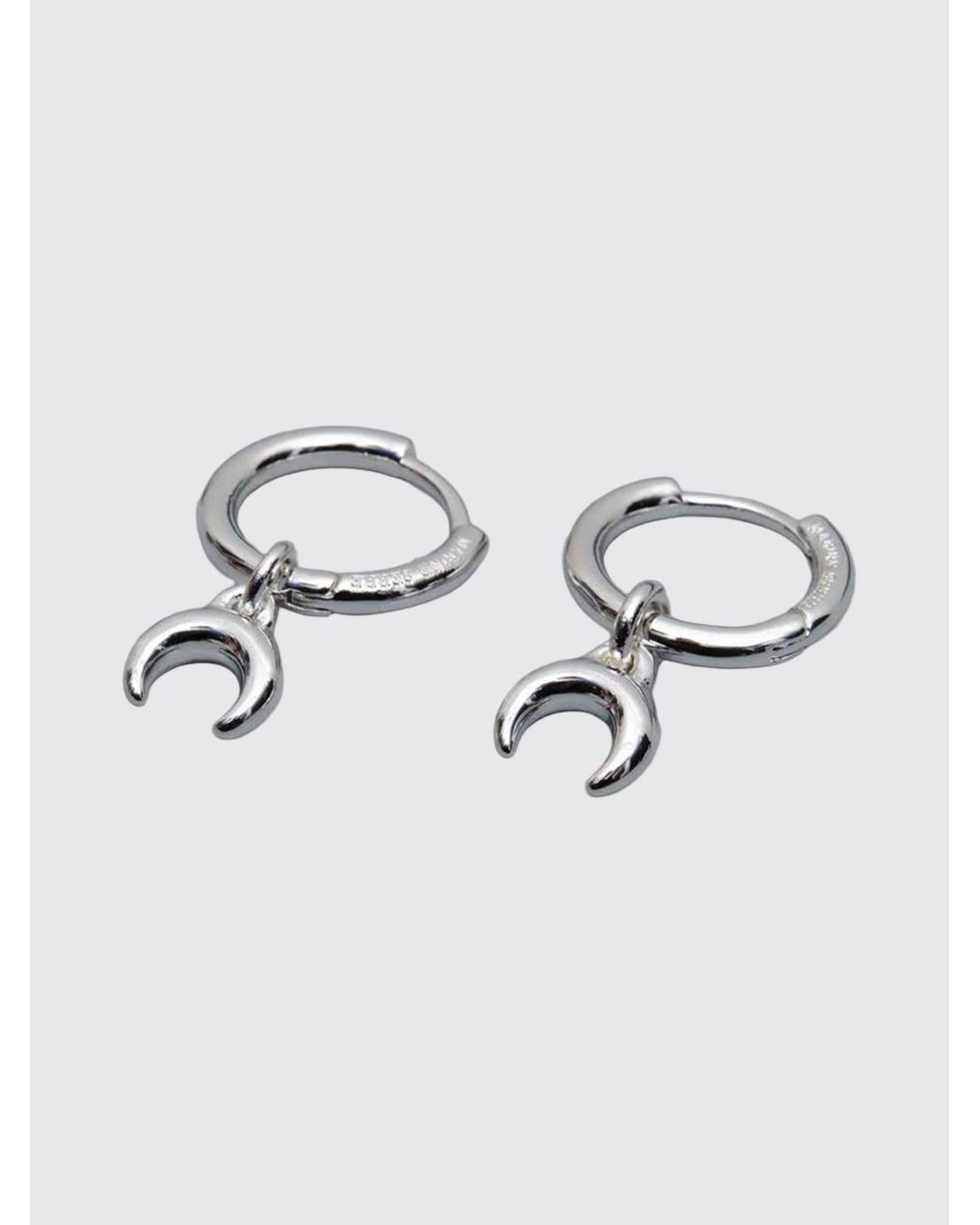 MARINE SERRE Blue Plated Brass Crescent Moon Logo Earrings