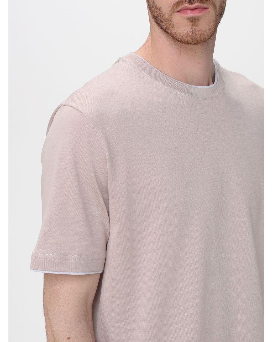 Eleventy Pink Basic Cotton T-Shirt for men