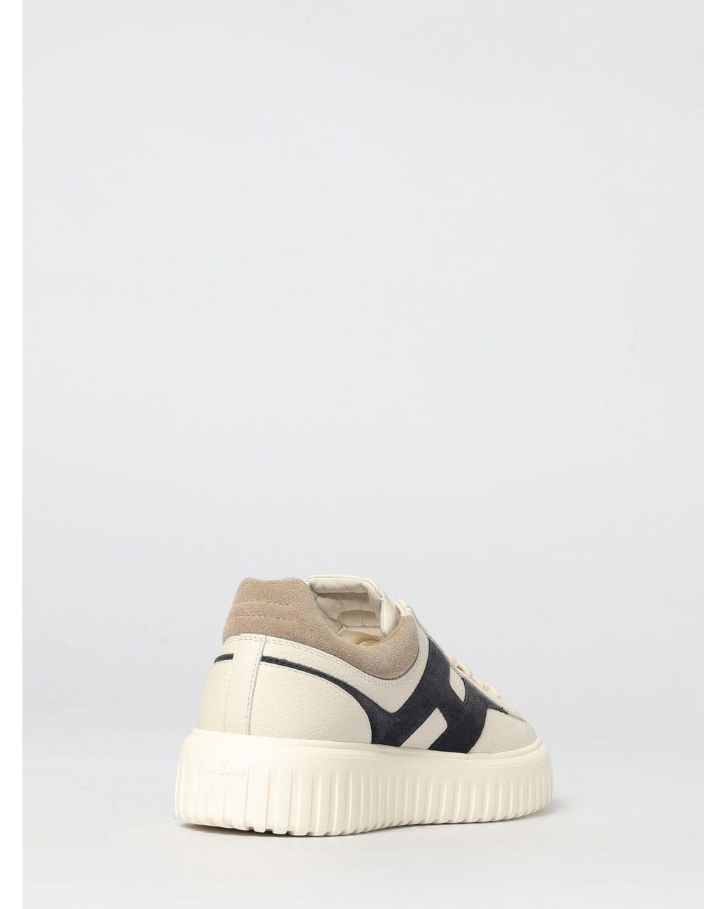 Hogan White H-Stripes Leather Sneakers for men
