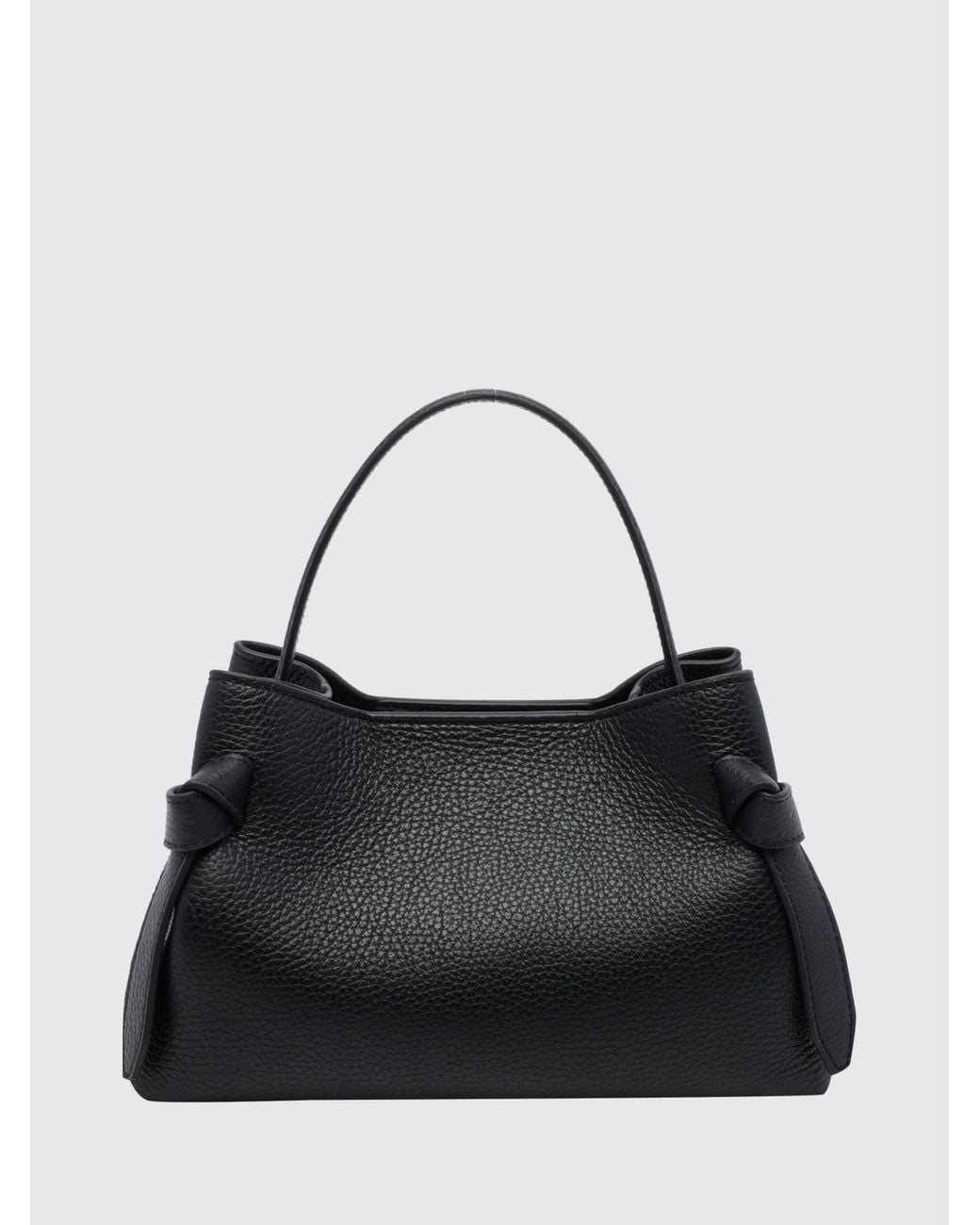 Yuzefi Black Gyoza Grained Calfskin Leather Mini Bag With Shoulder Strap