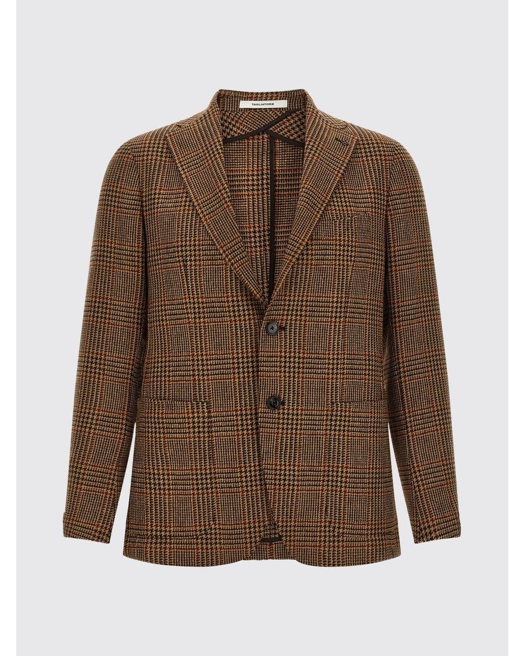 Regular Brown Color Tagliatore Single-Breasted Blazer in Brown for Men | Lyst