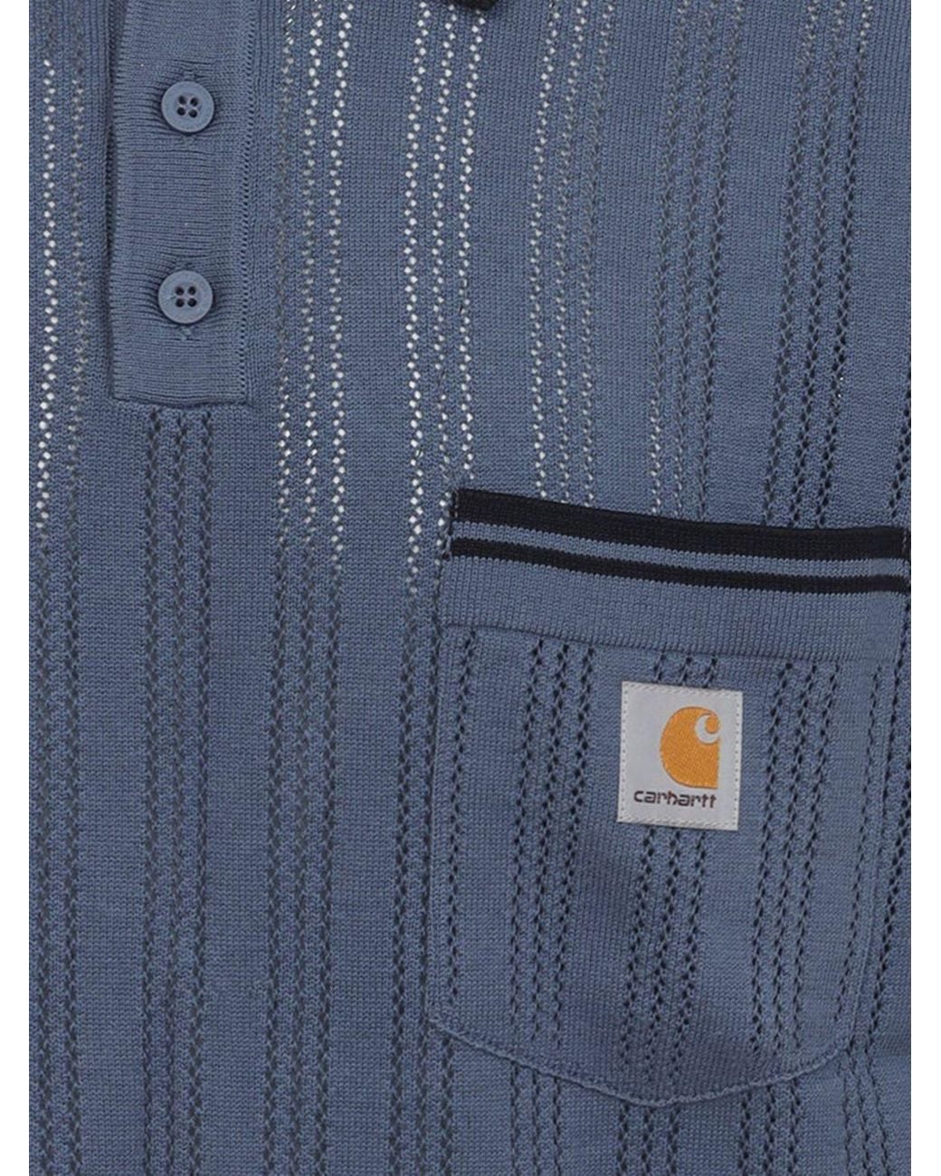 Carhartt Blue Cotton Polo Shirt for men