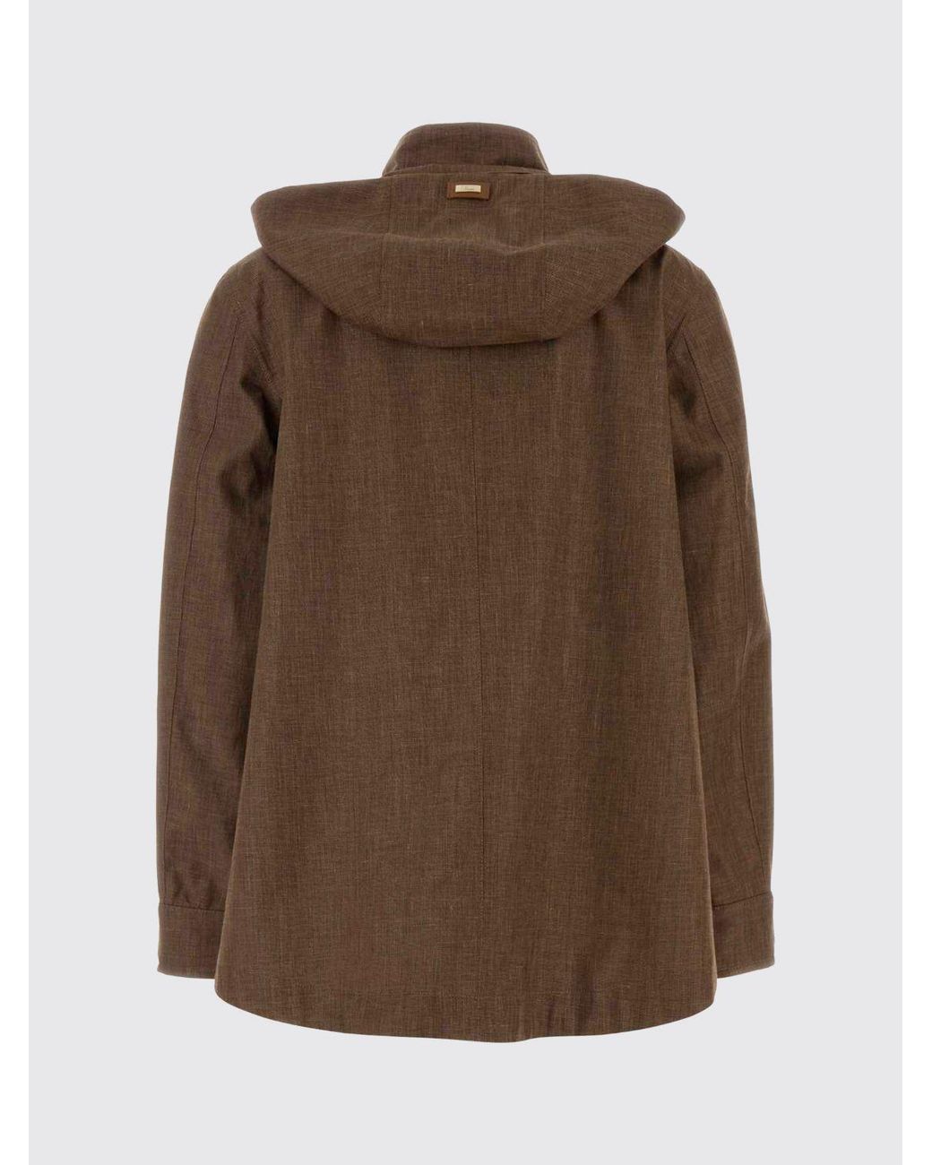 Herno Brown Relaxed Fit Cropped Windbreaker