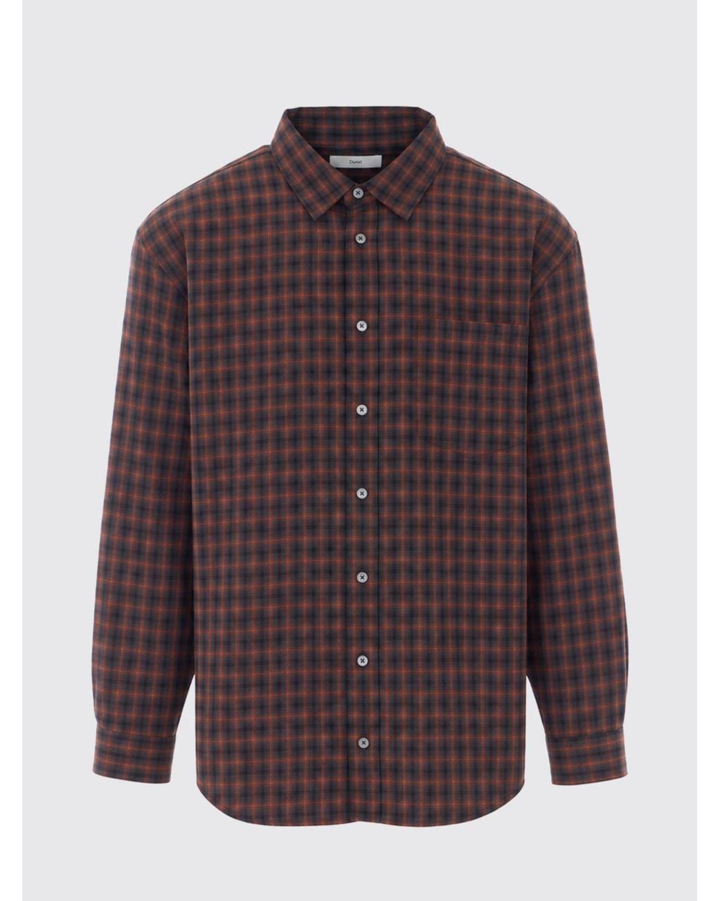 DUNST Purple Relaxed Fit Gingham Check Cotton Shirt With Patch Pocket for men