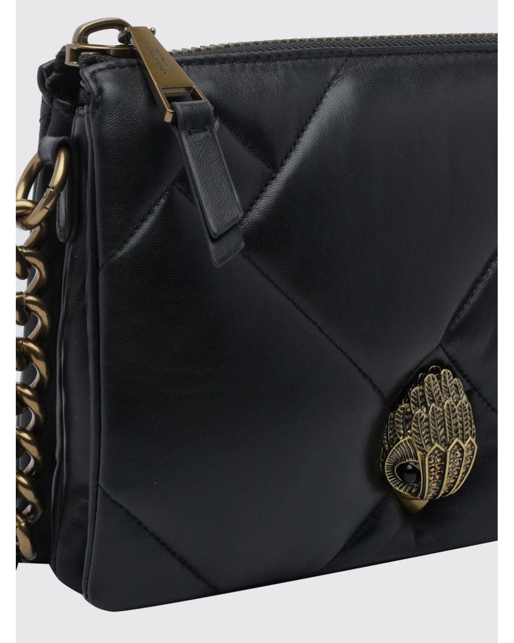 Kurt Geiger Black Kensington Matelassé Leather Crossbody Bag