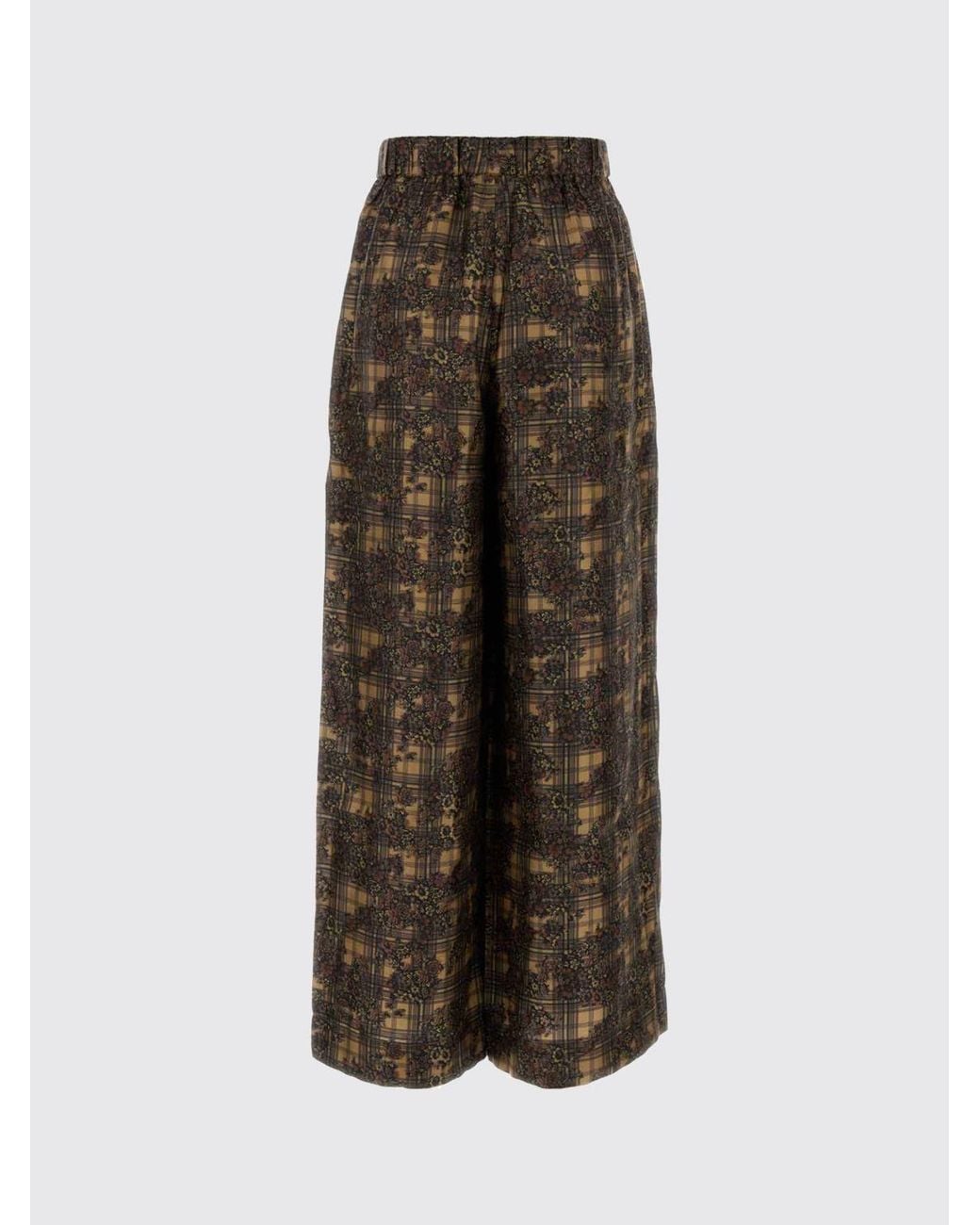 Ganni Brown High-Waisted Wide-Leg Trousers